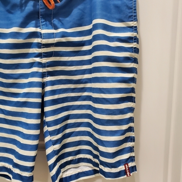 TOMMY BAHAMA BLUE WHITE STRIPE BOARD SHORTS SWIMWEAR MESH POCKETS MEN SIZE 38 - Picture 3 of 12